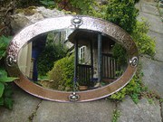 Large Arts  Crafts oval copper