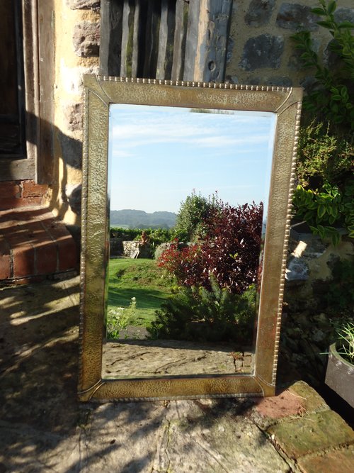 Large Brass Bevelled edged brass mirror