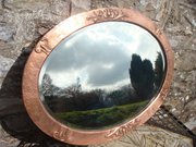 Lovely Oval Copper Arts & Crafts Mirror