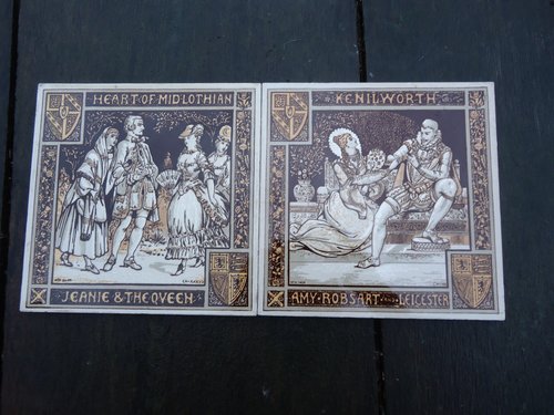 Lovely Pair of Waverley Novels Minton tiles