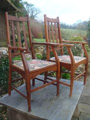 Pair of Scottish school oak ar