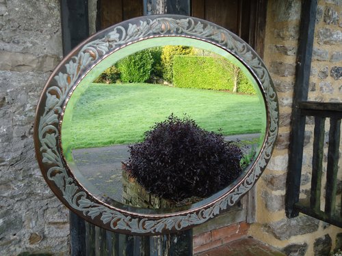 Rare Arts & Crafts Hugh Wallis Oval mirror