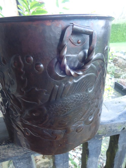 Rare Arts & Crafts Newlyn copper planter
