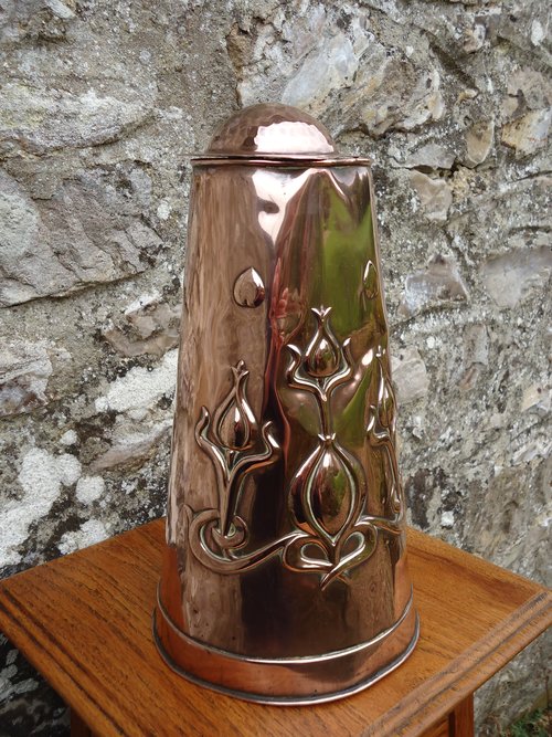 Rare Joseph Sankey six pint copper lidded jug