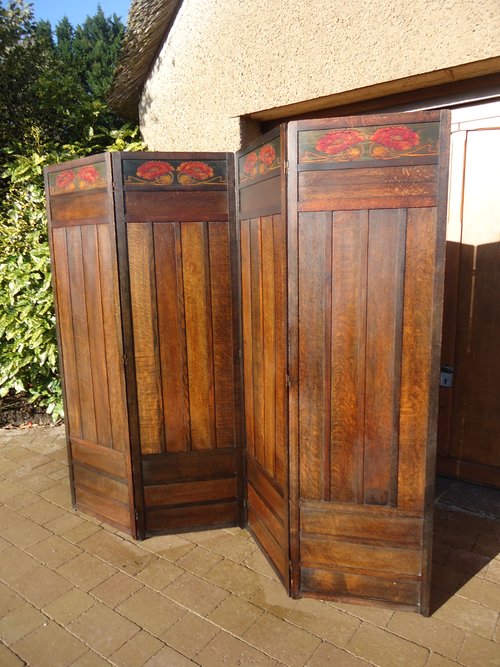Rare Liberty Arts & Crafts Four fold screen