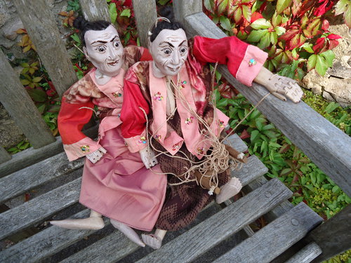 Rare Pair of Large Burmese Puppets