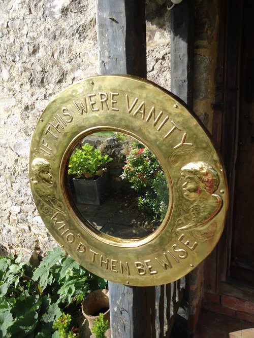 Rare Scottish school brass mirror Skelmorlie