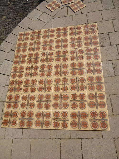 Set of 42 Retro 1970's Spanish tiles