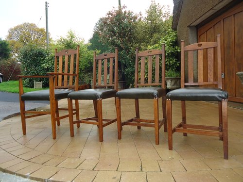 Set of 4 Arts & Crafts chairs for Liberty
