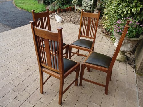 Set of 4 Liberty Arts & Crafts chairs.