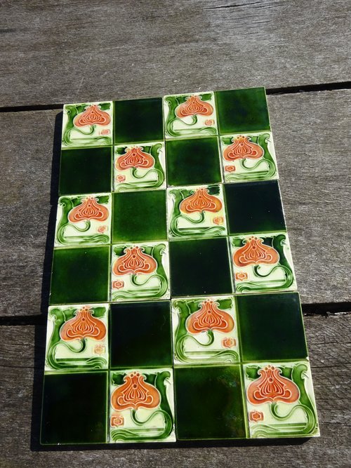 Set of Six Arts & Crafts tiles