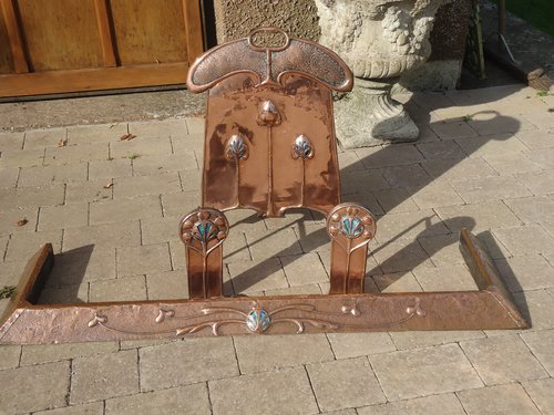 Stunning Arts & Crafts Fender, Screen and Andirons