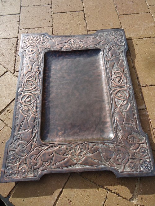 Stunning Large Scottish school copper tray