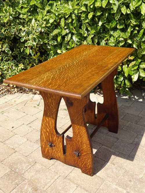 Stunning Liberty table inspired by Voysey.
