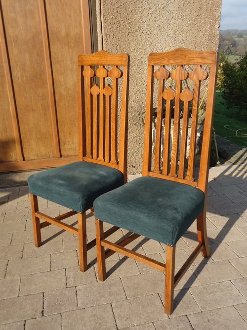Stunning Pair of Liberty oak chairs
