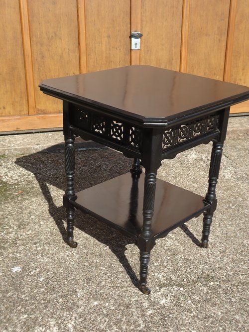 Unusual Aesthetic movement ebonised table