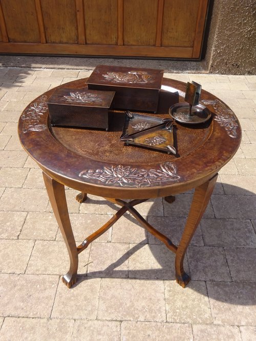 Unusual smokers tray table with original items