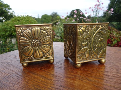 Unusually small Aesthetic movement herb pots