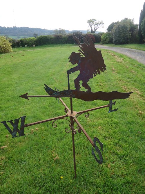 Rare copper and iron Wood Cutter weather vane