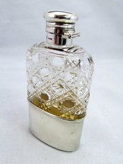 Late 19thC Hip flask  silver
