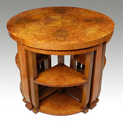 Art Deco burr walnut coffee ta