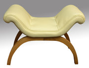antique furniture art deco white leather stool Art Deco white leather stool