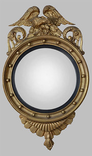Gilt wood eagle crested mirror