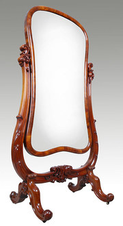 Mahogany cheval mirror