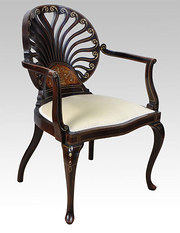 Mahogany inlaid arm chair