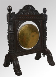 antique furniture oak carved dinner gong inscrib Oak carved dinner gong inscrib