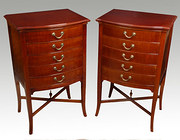Pair of mahogany music chests