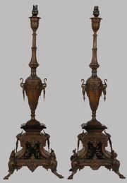 Pair of spelter table lamps