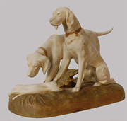 Royal Dux Figure of two huntin