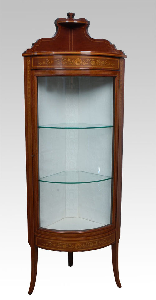 Victorian Mahogany Bowed Corner Display Antiques Atlas