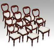 set of twelve mahogany balloon