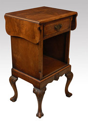 walnut drop leaf bedside cabin