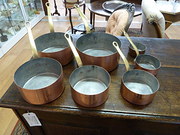 Set of 7 Brass Handled Tin Lin