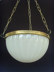 Art Deco Opaque Glass  Brass P