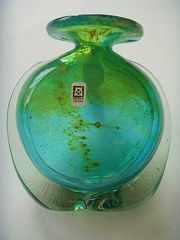 Mdina Turquoise Vase with appl