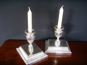 Pair Silver Plated Adam  Style