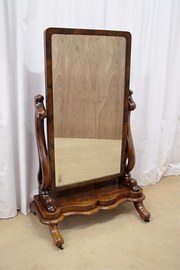 Victorian Mahogany Cheval Mirr