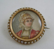 14ct  Gold and Seed Pearl Port