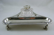 antique silver victorian silver ink standish Victorian Silver Ink Standish