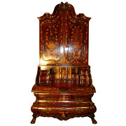 Dutch walnut and marquetry bur