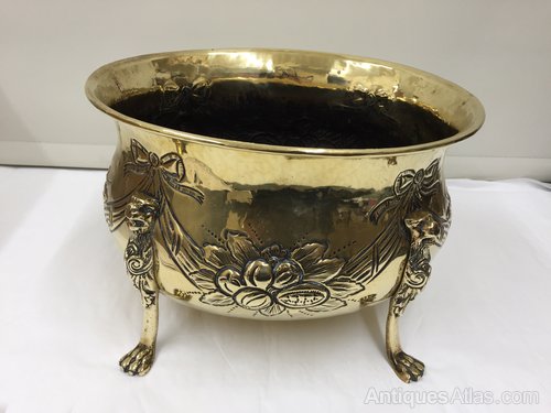 Antique Brass Planter Jardiniere circa 1900