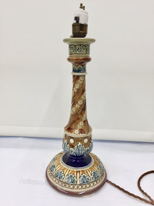 Antique Doulton Lambeth Stoneware Candlestick
