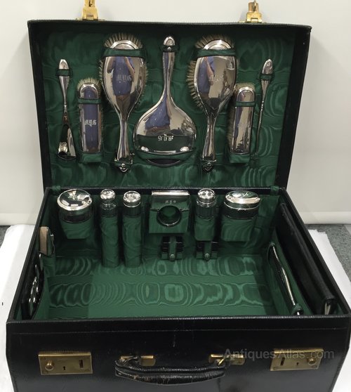 Antique Grooming Case with Chester Silver fittings
