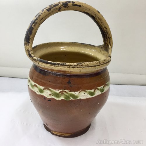 Antique Rustic Pottery Olive Jar