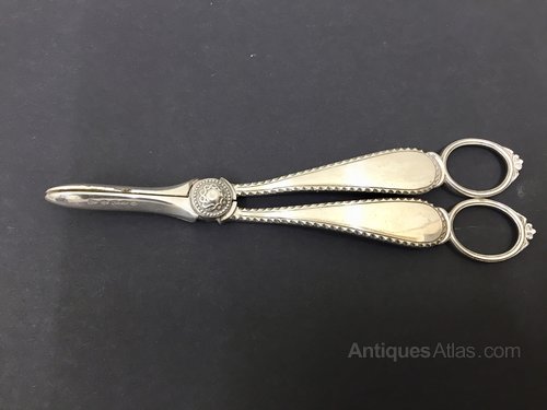 Antique Silver Plated Grape Scissors , Nips