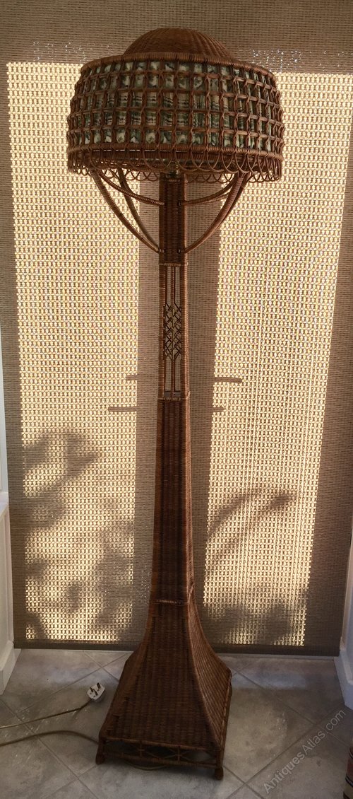 Art Nouveau Period Wicker Floor lamp